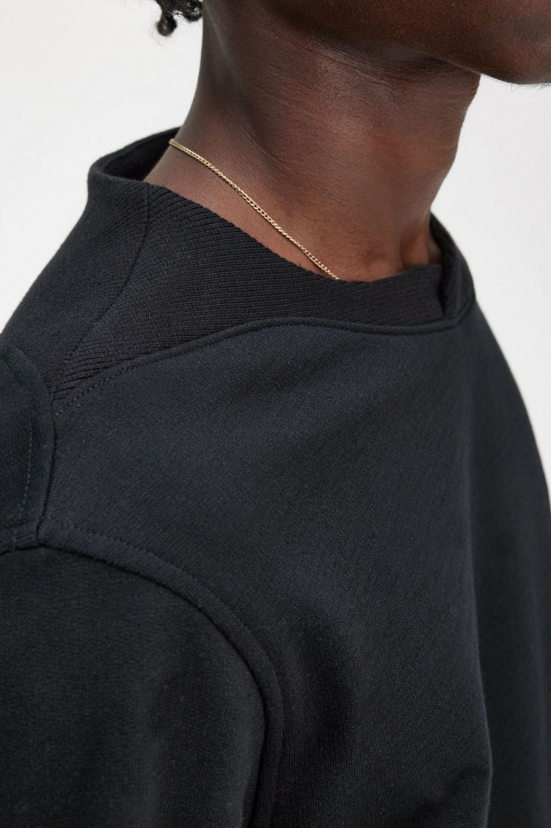 Fred Perry Rib Detail Men's Sweatshirts Black | GSXJQ1362