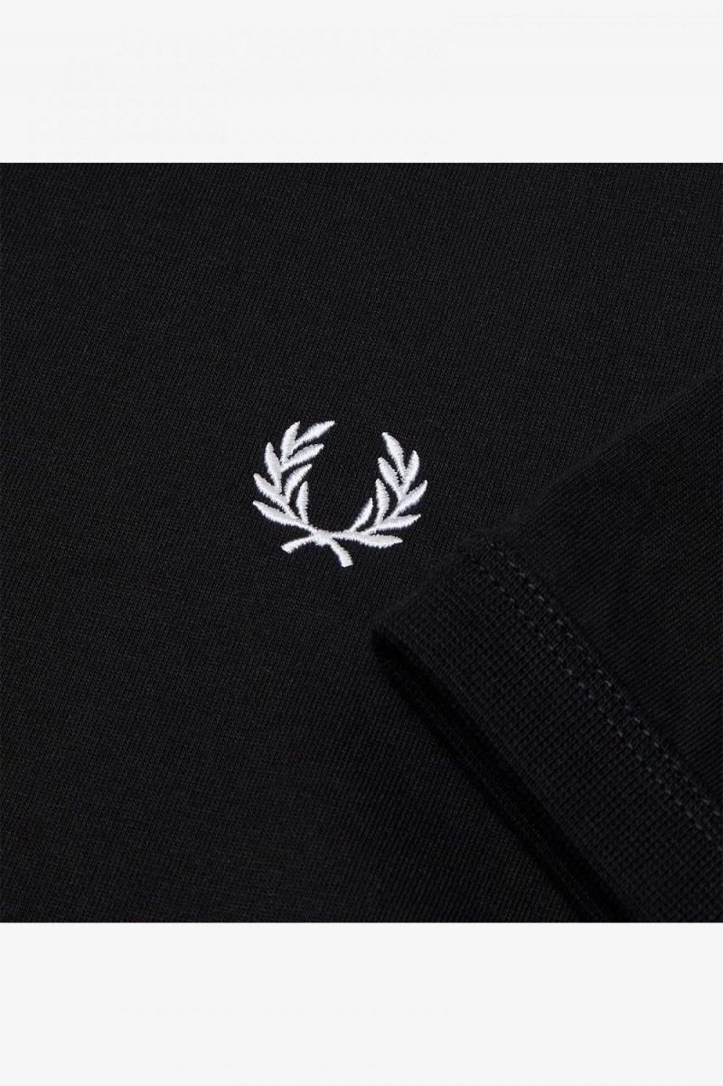 Fred Perry Ringer Men's T-Shirt Black | ATEPI6359