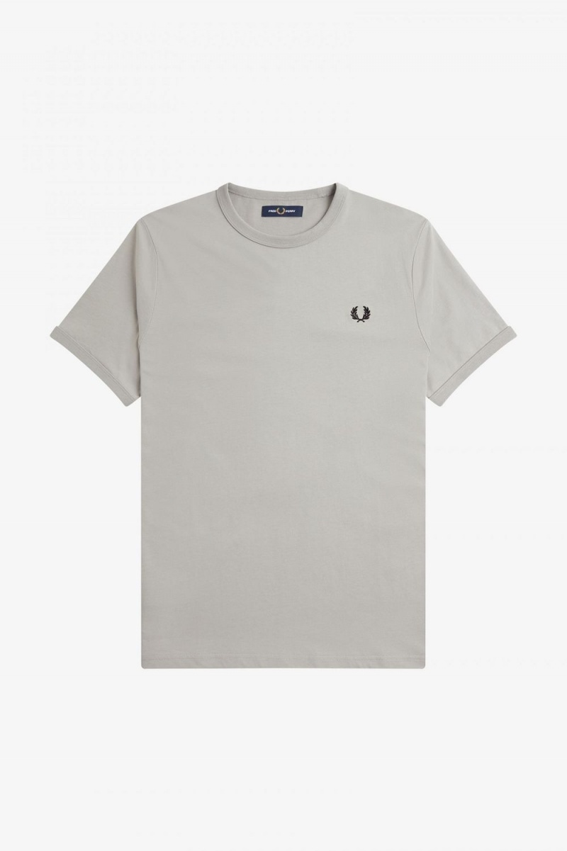 Fred Perry Ringer Men's T-Shirt Grey | KBJIL5329