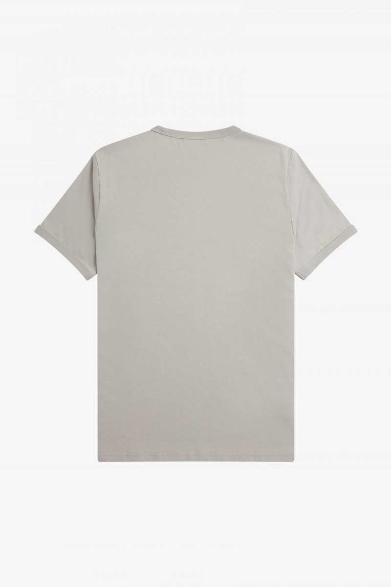 Fred Perry Ringer Men's T-Shirt Grey | KBJIL5329