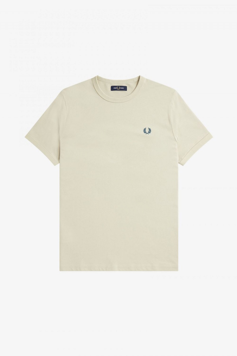 Fred Perry Ringer Men's T-Shirt Light Mint | WIOCS1530