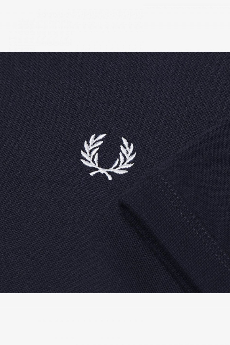 Fred Perry Ringer Men's T-Shirt Navy | WBNCK6905