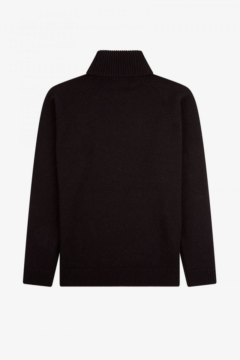 Fred Perry Roll Neck Men's Jumper Black | SDPNB7649