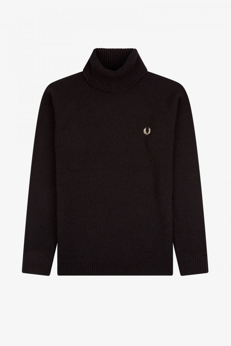 Fred Perry Roll Neck Men\'s Jumper Black | SDPNB7649