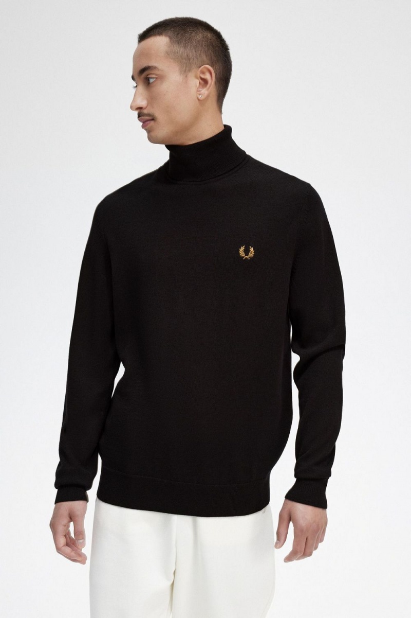 Fred Perry Roll Neck Men's Jumper Navy | PVTOC1962