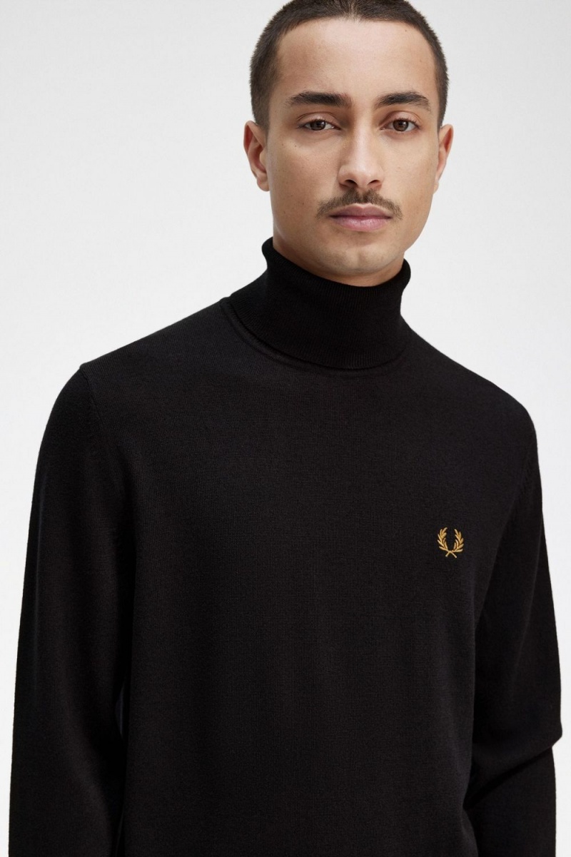 Fred Perry Roll Neck Men's Jumper Navy | PVTOC1962