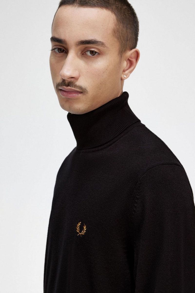 Fred Perry Roll Neck Men's Jumper Navy | PVTOC1962