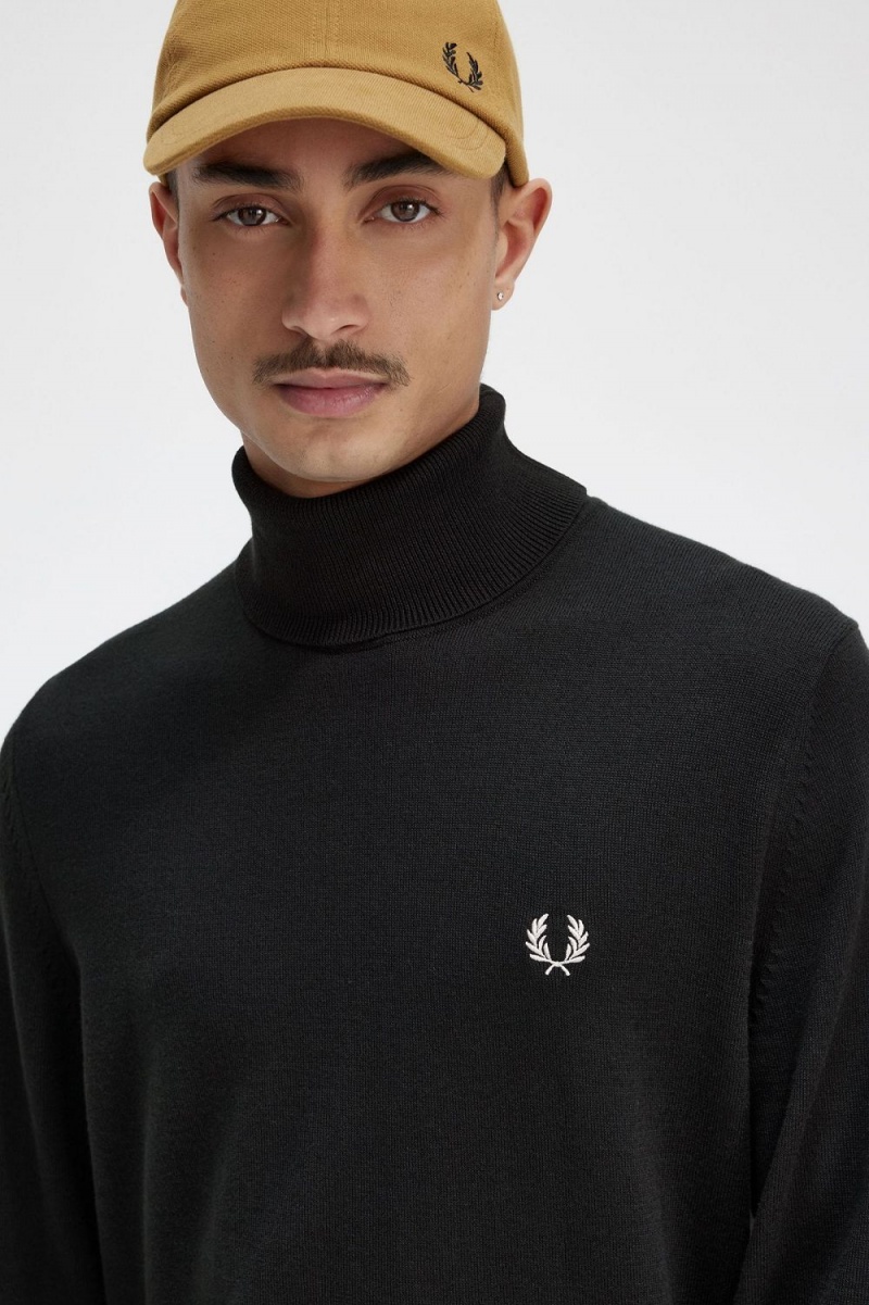 Fred Perry Roll Neck Men's Jumper Night Green | PVLUX3502