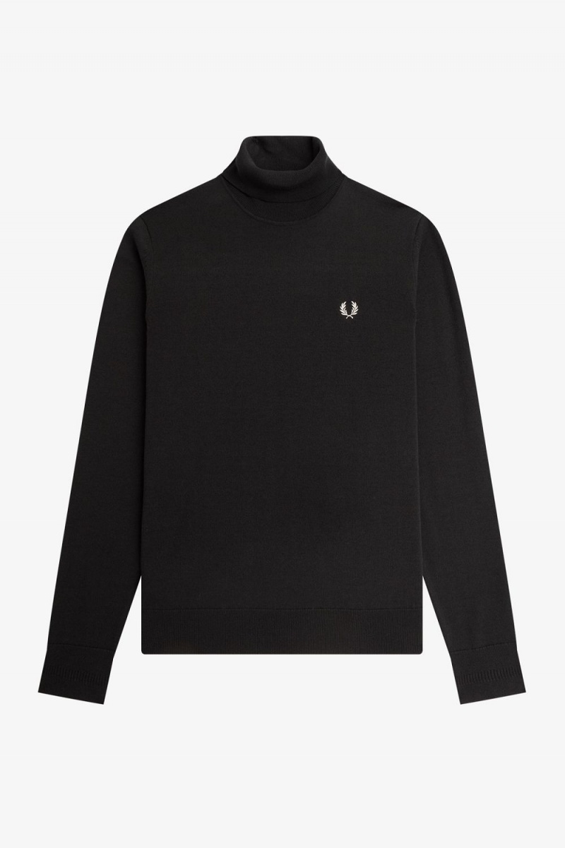 Fred Perry Roll Neck Men's Jumper Night Green | PVLUX3502