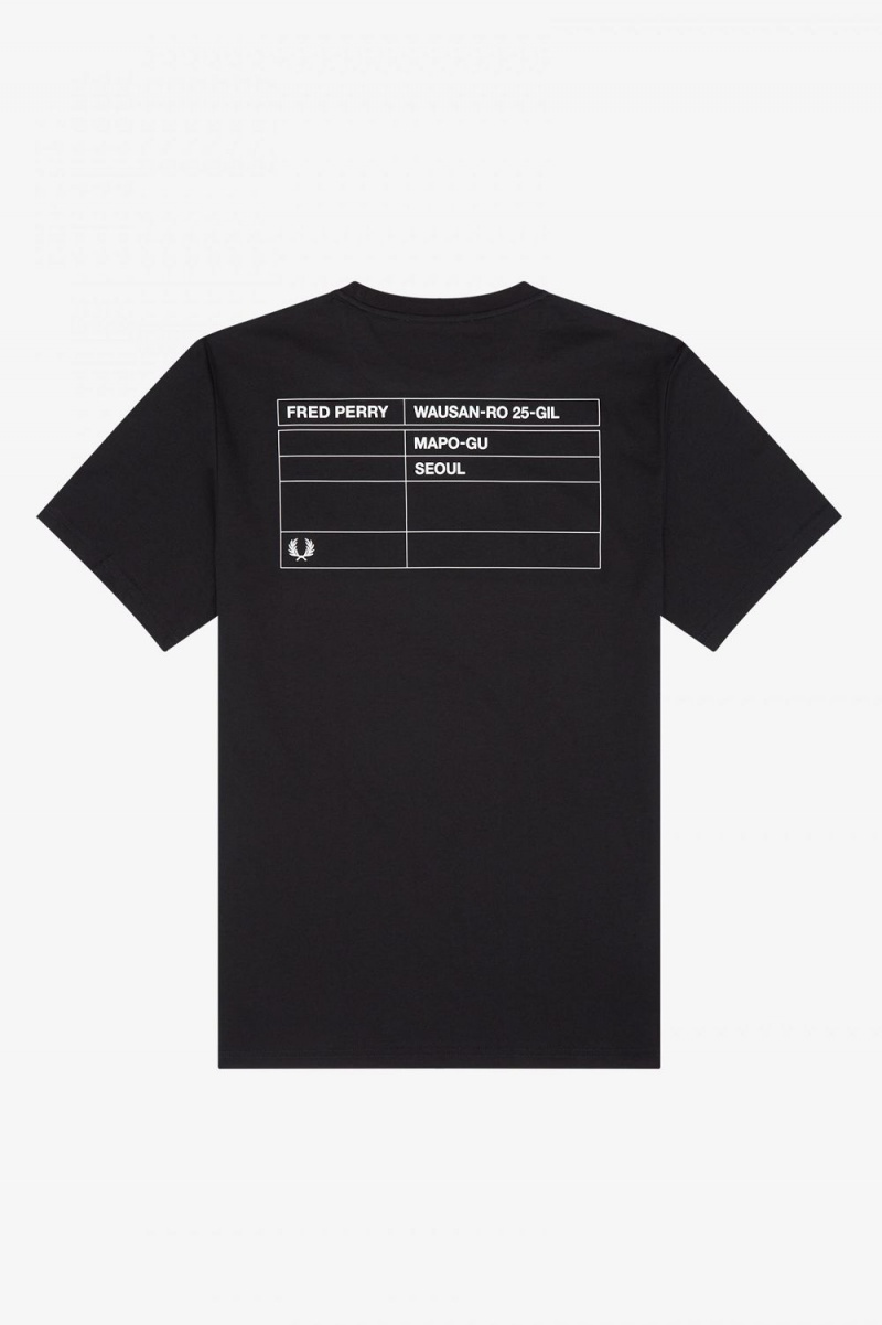 Fred Perry Seoul Ringer Men's T-Shirt Black | DVLPA9438