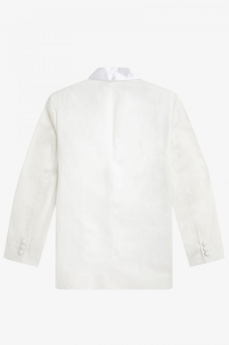 Fred Perry Shawl Collar Blazer Men's Jackets White | PNQGS1403