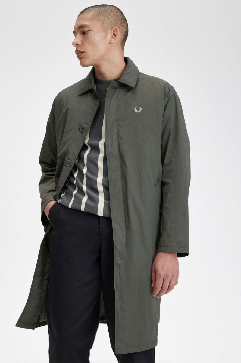 Fred Perry Shell Mac Men's Parka Field Green | HQORB8543