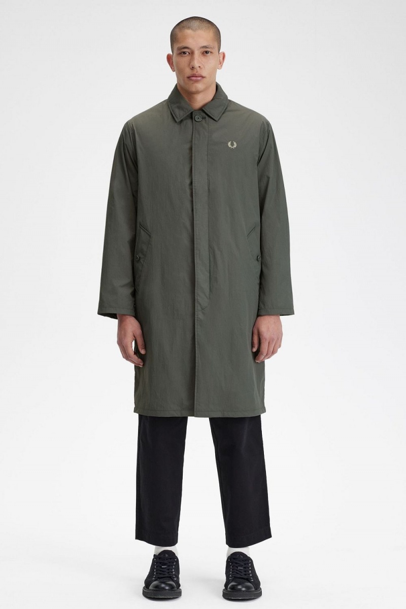 Fred Perry Shell Mac Men\'s Parka Field Green | HQORB8543