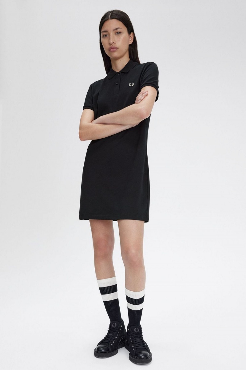 Fred Perry Shirt Women's Dress Black | JABKN5102