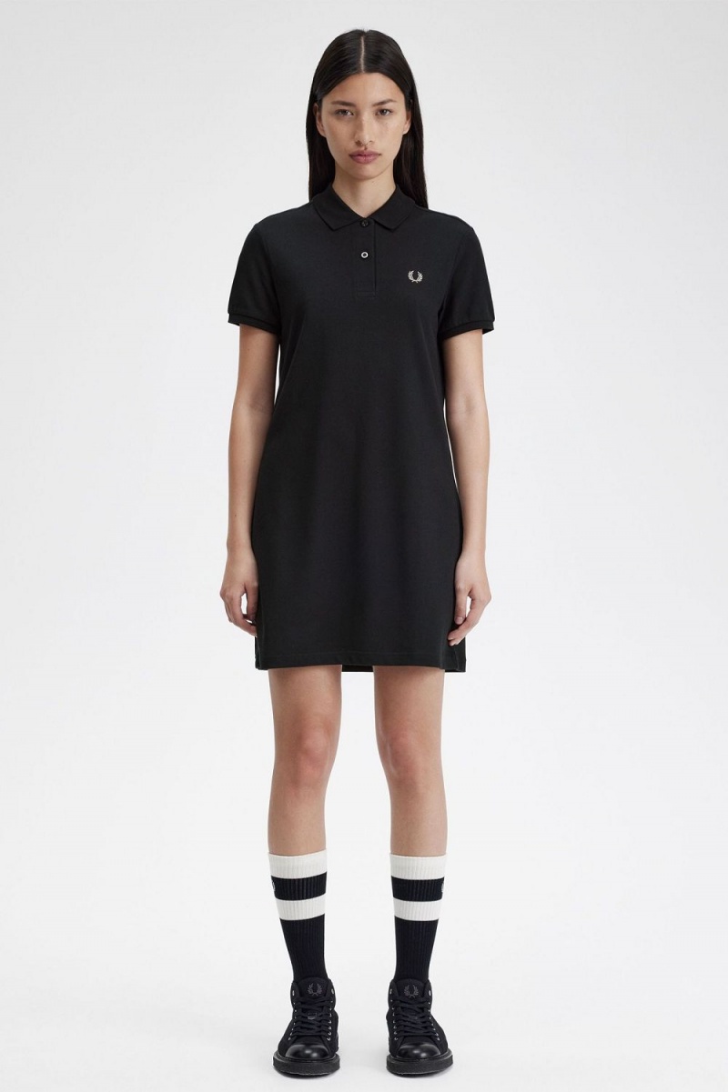 Fred Perry Shirt Women\'s Dress Black | JABKN5102