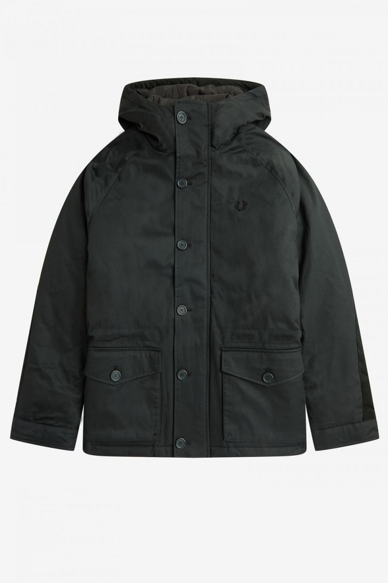 Fred Perry Short Snorkel Men's Parka Night Green | DIOUS9762