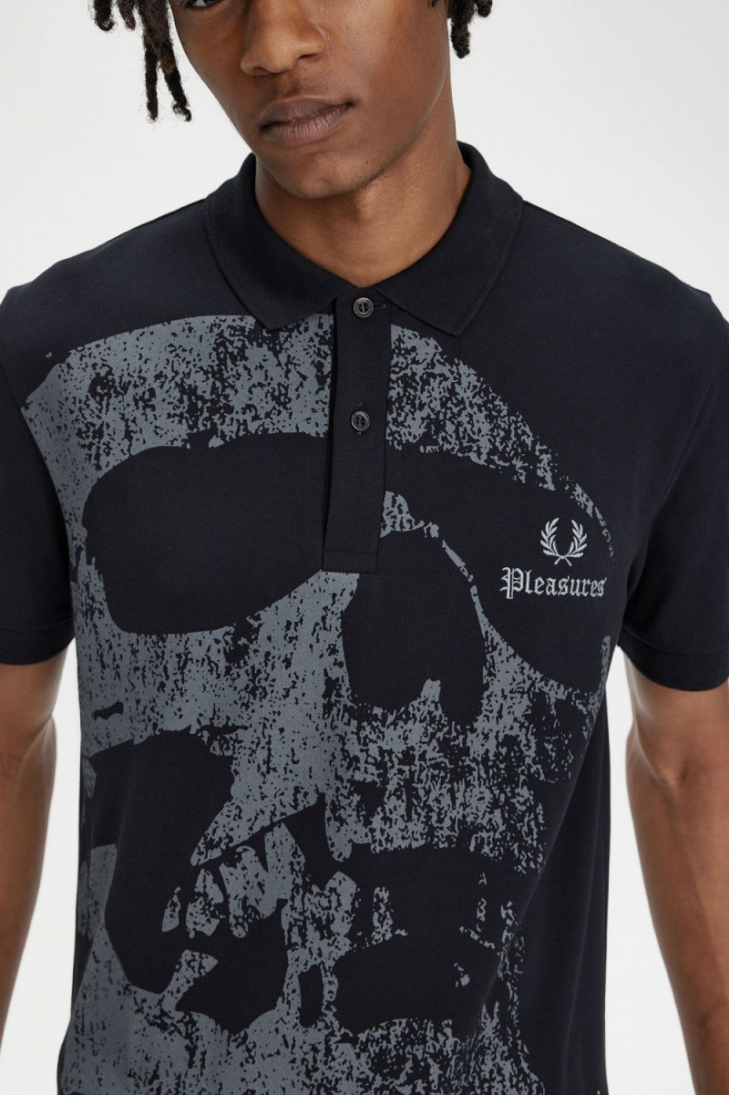 Fred Perry Skull Men's Shirt Black | UIBQP7269