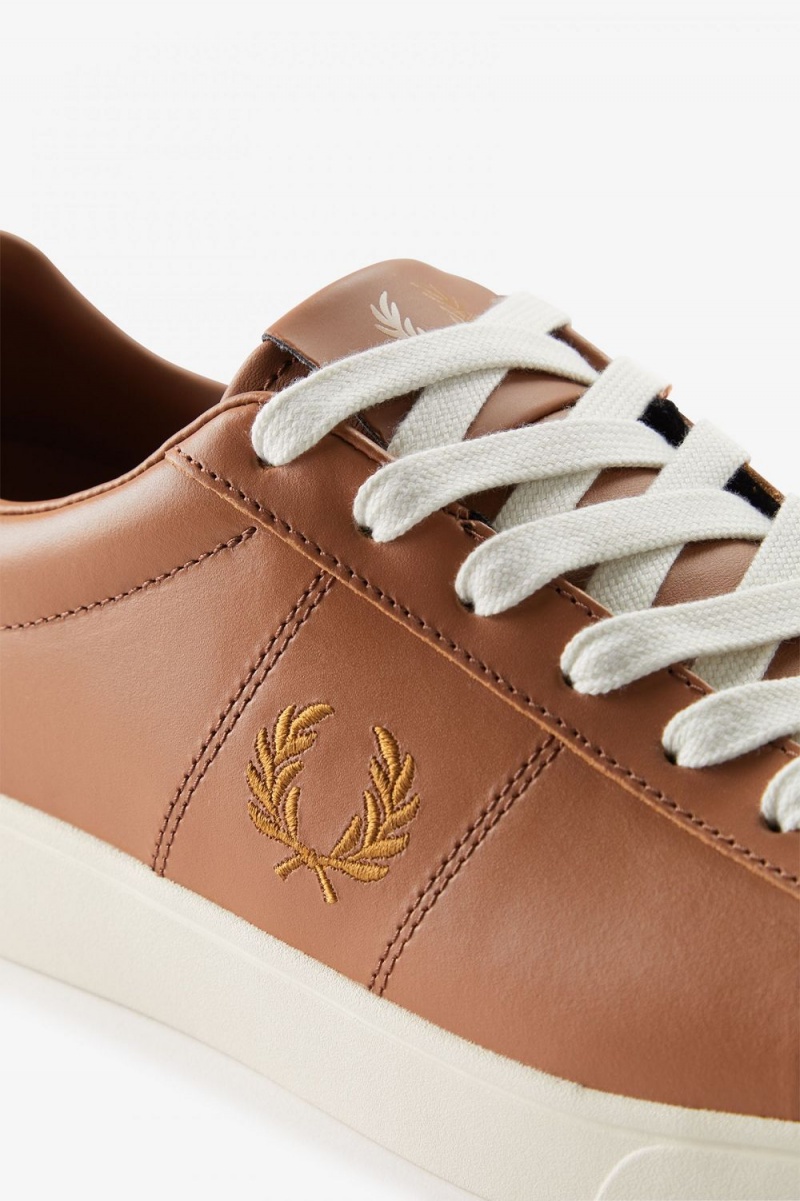 Fred Perry Spencer Men's Tennis Shoes Dark Tan Dark Coffee | HMDLV7023