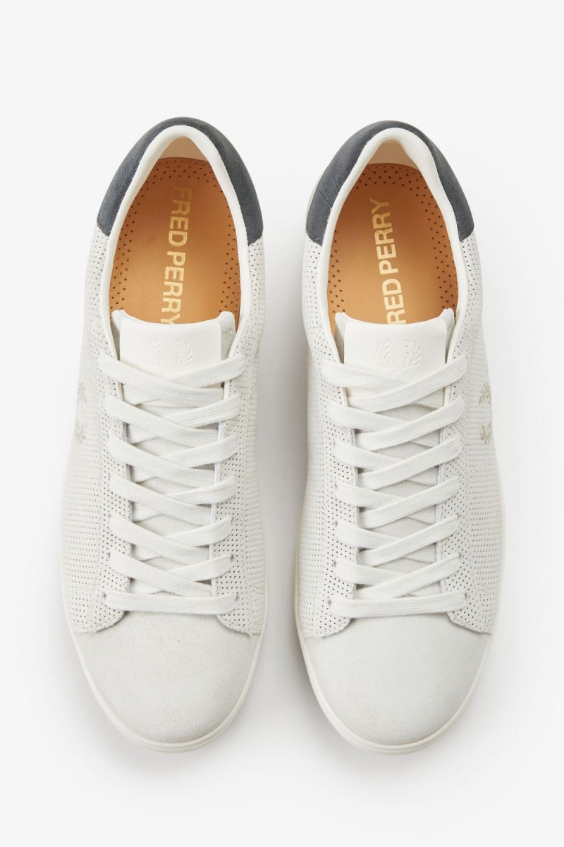 Fred Perry Spencer Men's Tennis Shoes Snow White Oatmeal | NWQBD0317