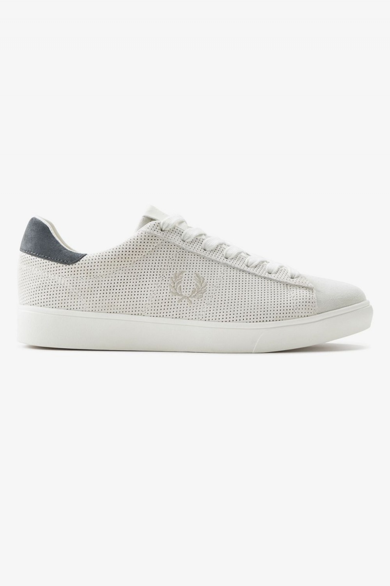 Fred Perry Spencer Men\'s Tennis Shoes Snow White Oatmeal | NWQBD0317