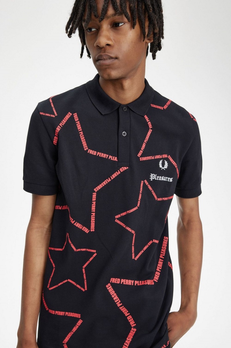 Fred Perry Star Men's Shirt Black | CWTLS7496