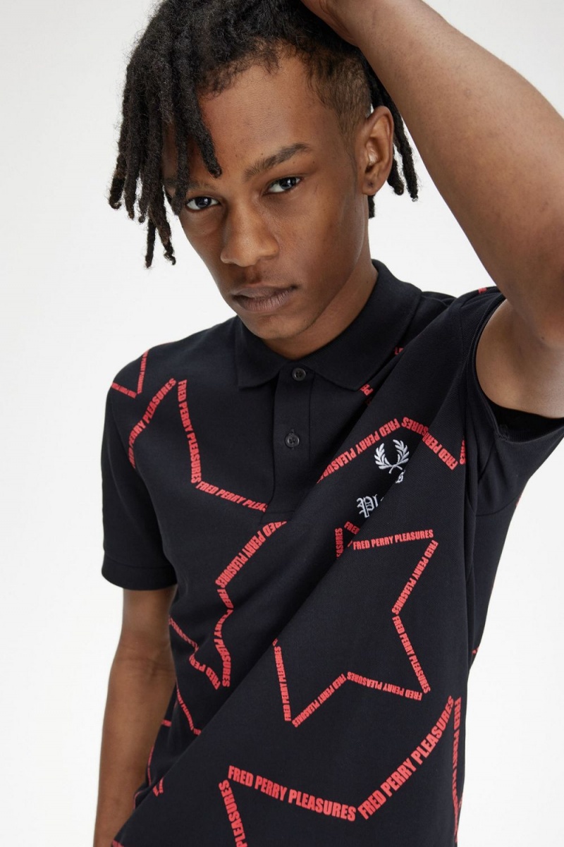 Fred Perry Star Men's Shirt Black | CWTLS7496