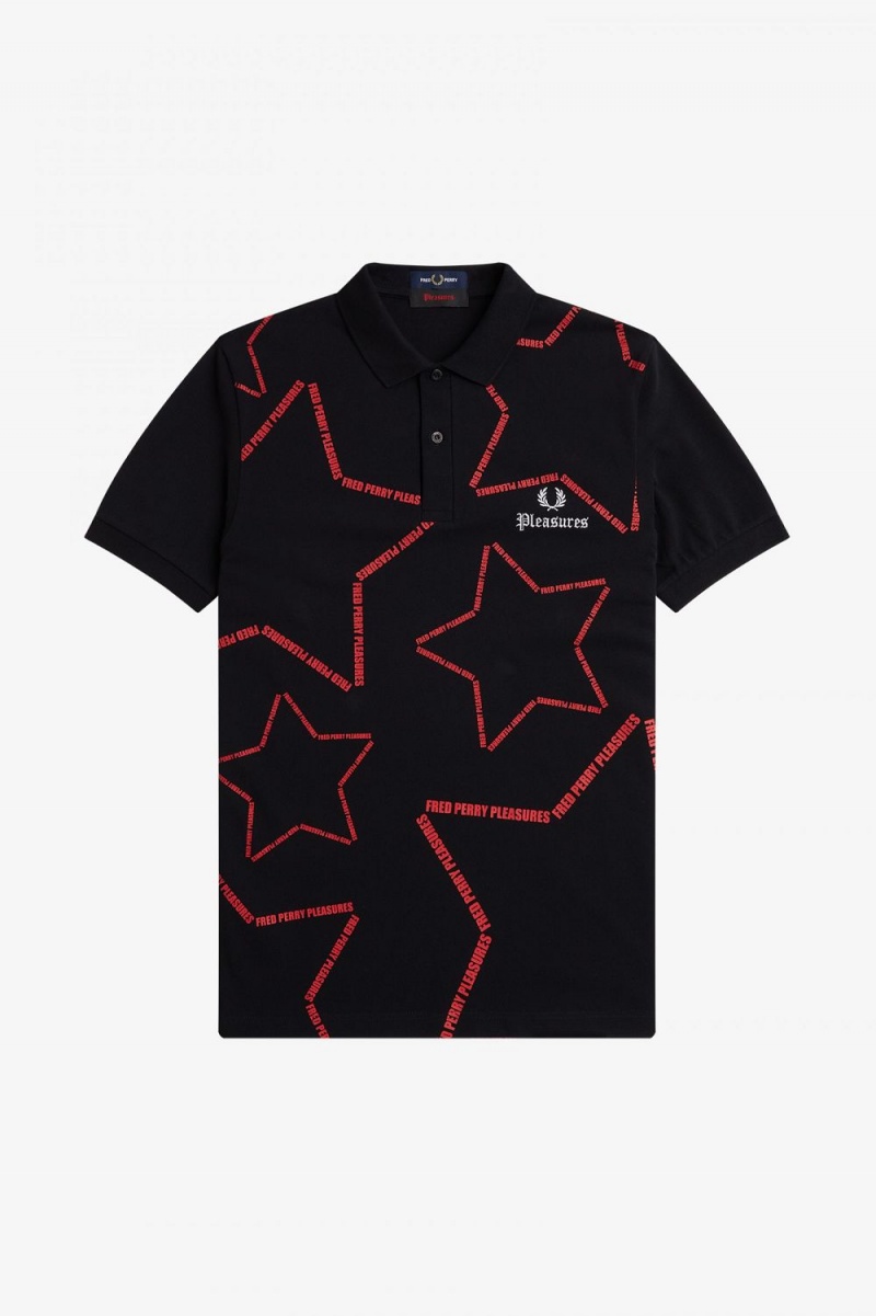 Fred Perry Star Men's Shirt Black | CWTLS7496