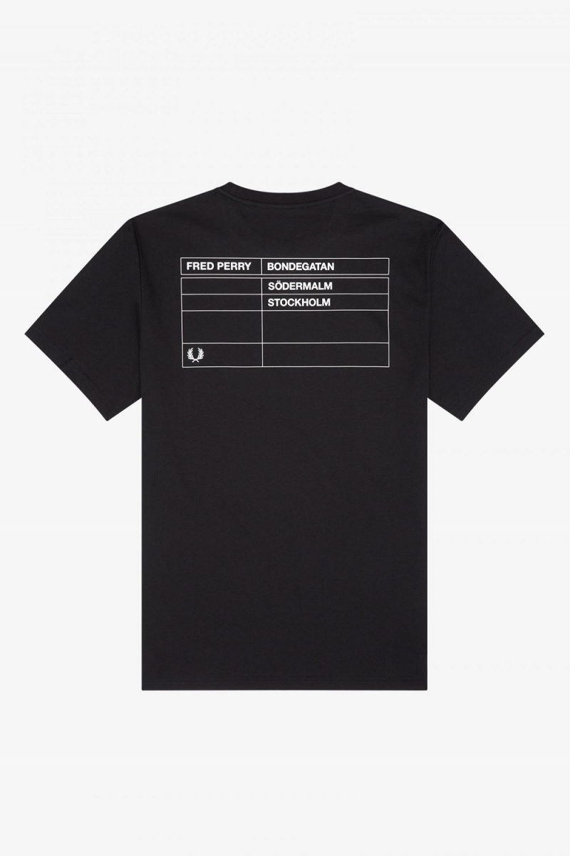 Fred Perry Stockholm Ringer Men's T-Shirt Black | FEILJ4938