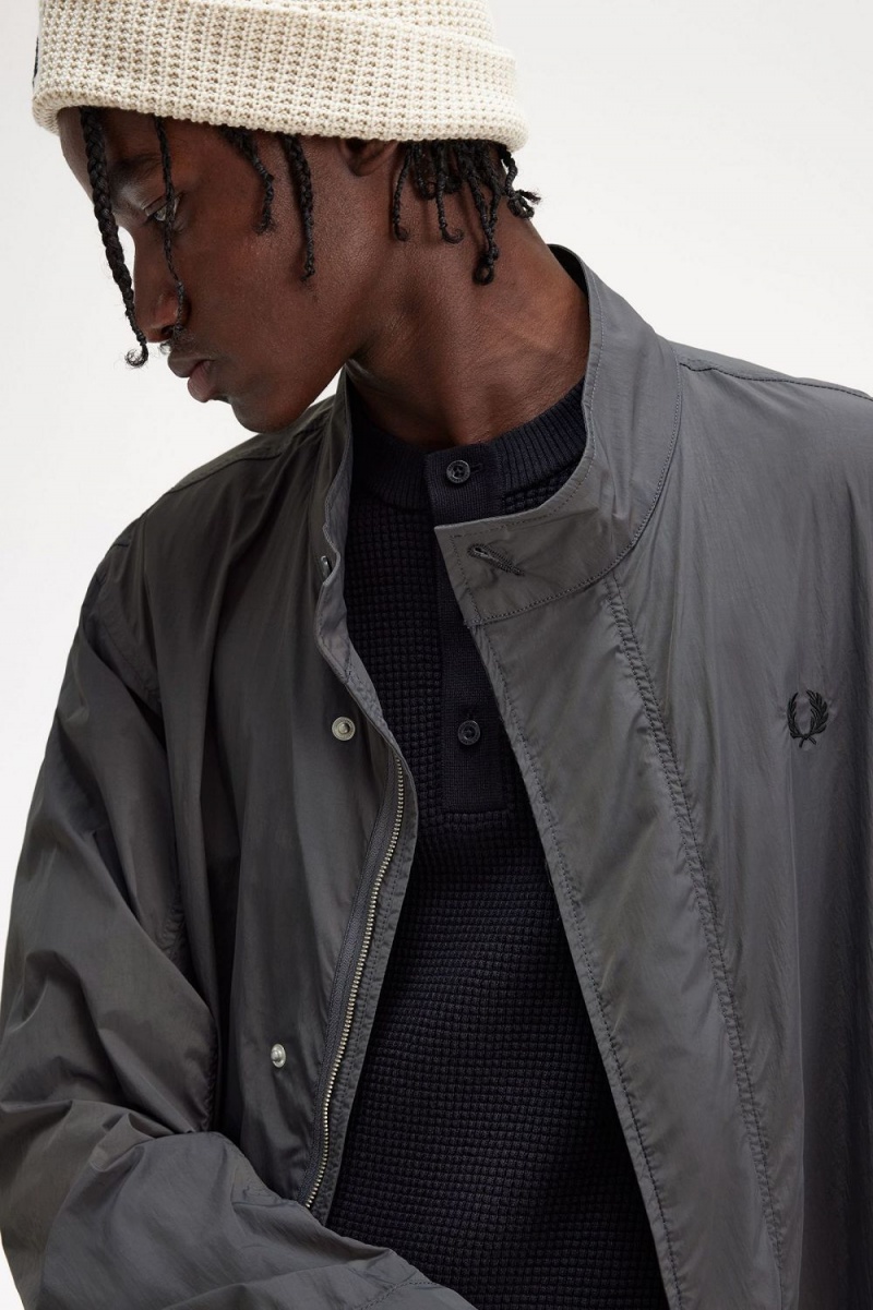 Fred Perry Straight Hem Men's Parka Gunmetal | KFYOX8435