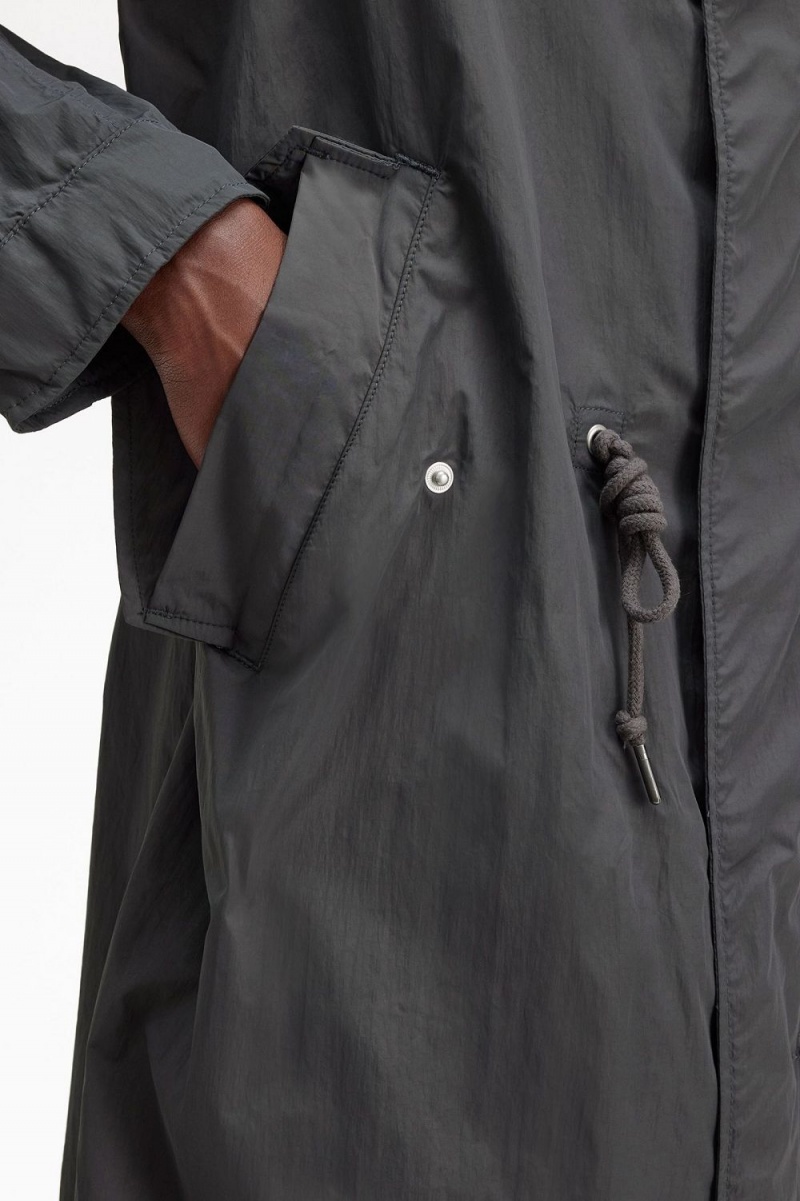 Fred Perry Straight Hem Men's Parka Gunmetal | KFYOX8435