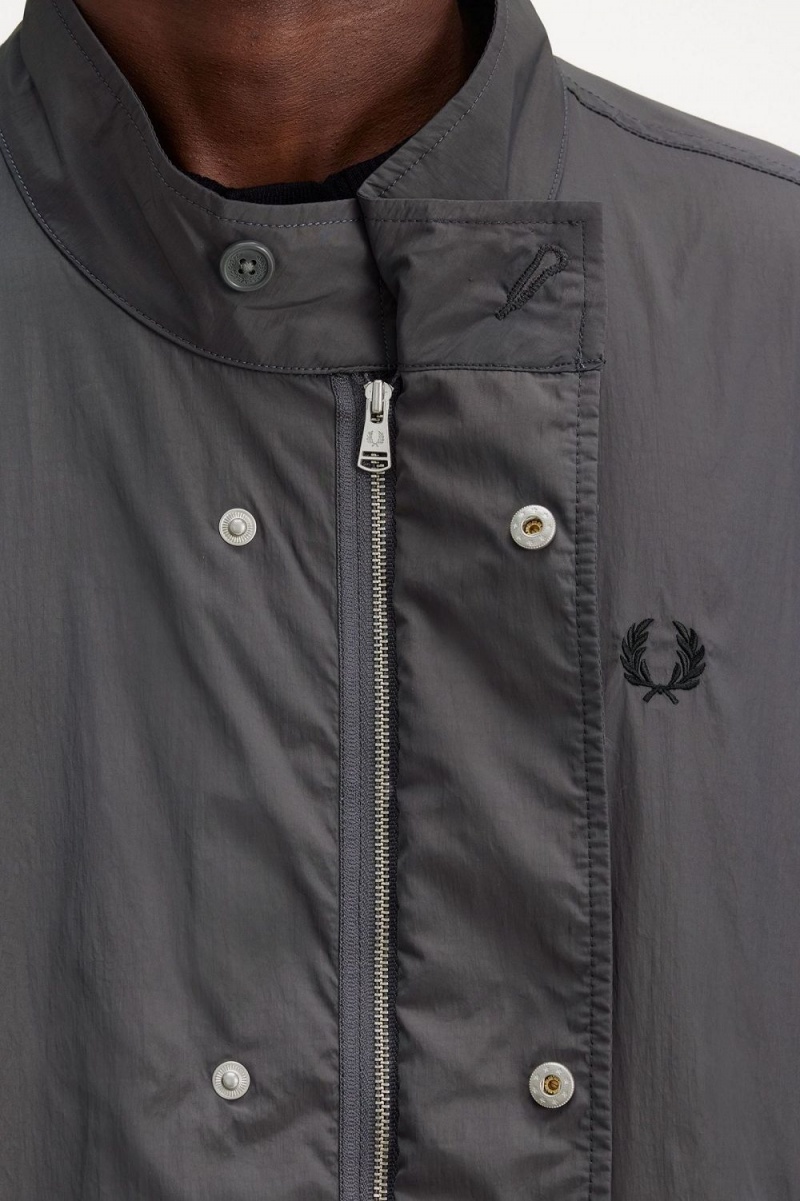 Fred Perry Straight Hem Men's Parka Gunmetal | KFYOX8435