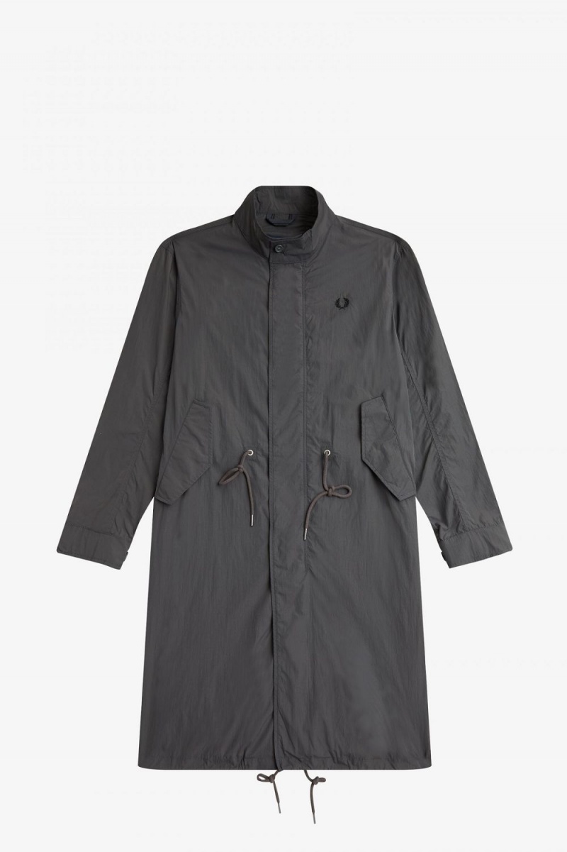 Fred Perry Straight Hem Men's Parka Gunmetal | KFYOX8435