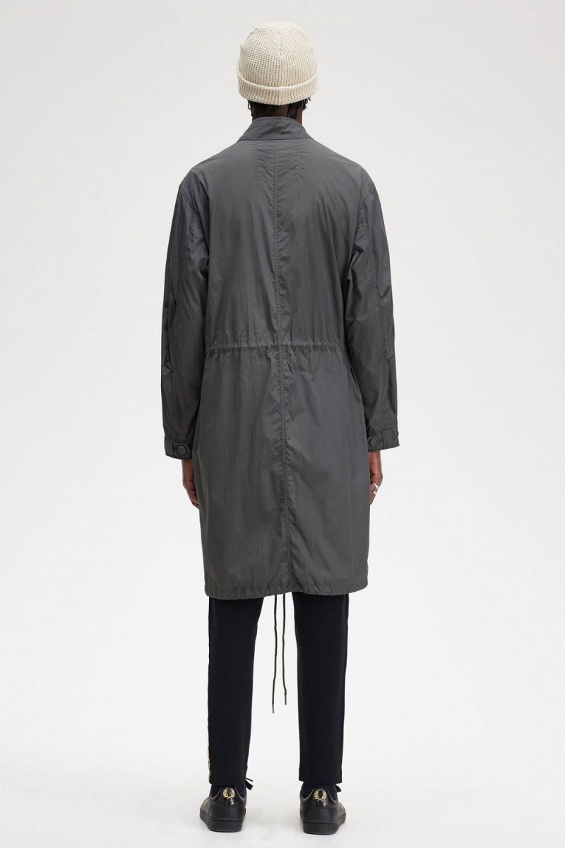 Fred Perry Straight Hem Men's Parka Gunmetal | KFYOX8435