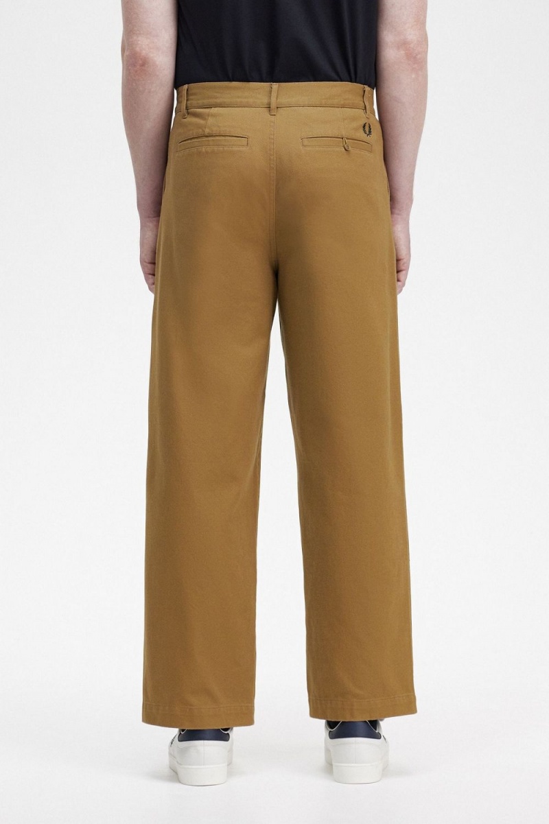 Fred Perry Straight Leg Men's Pants Brown | ROYJL1897