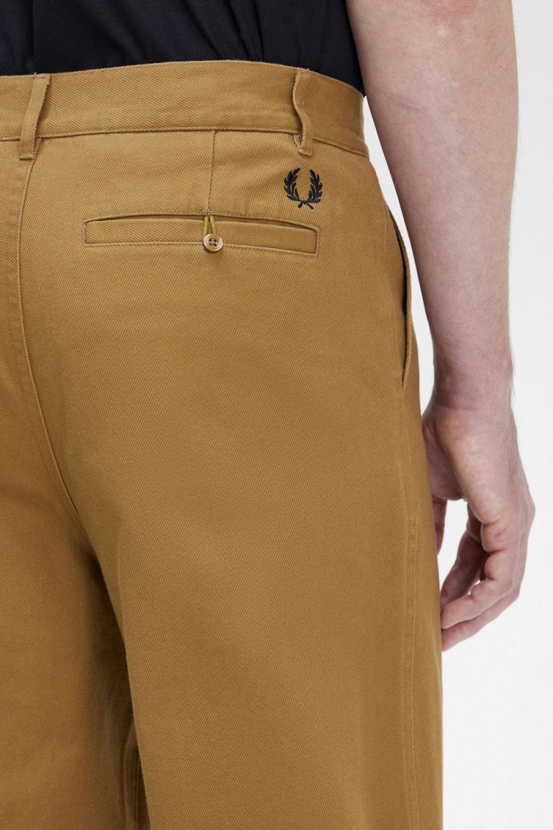 Fred Perry Straight Leg Men's Pants Brown | ROYJL1897