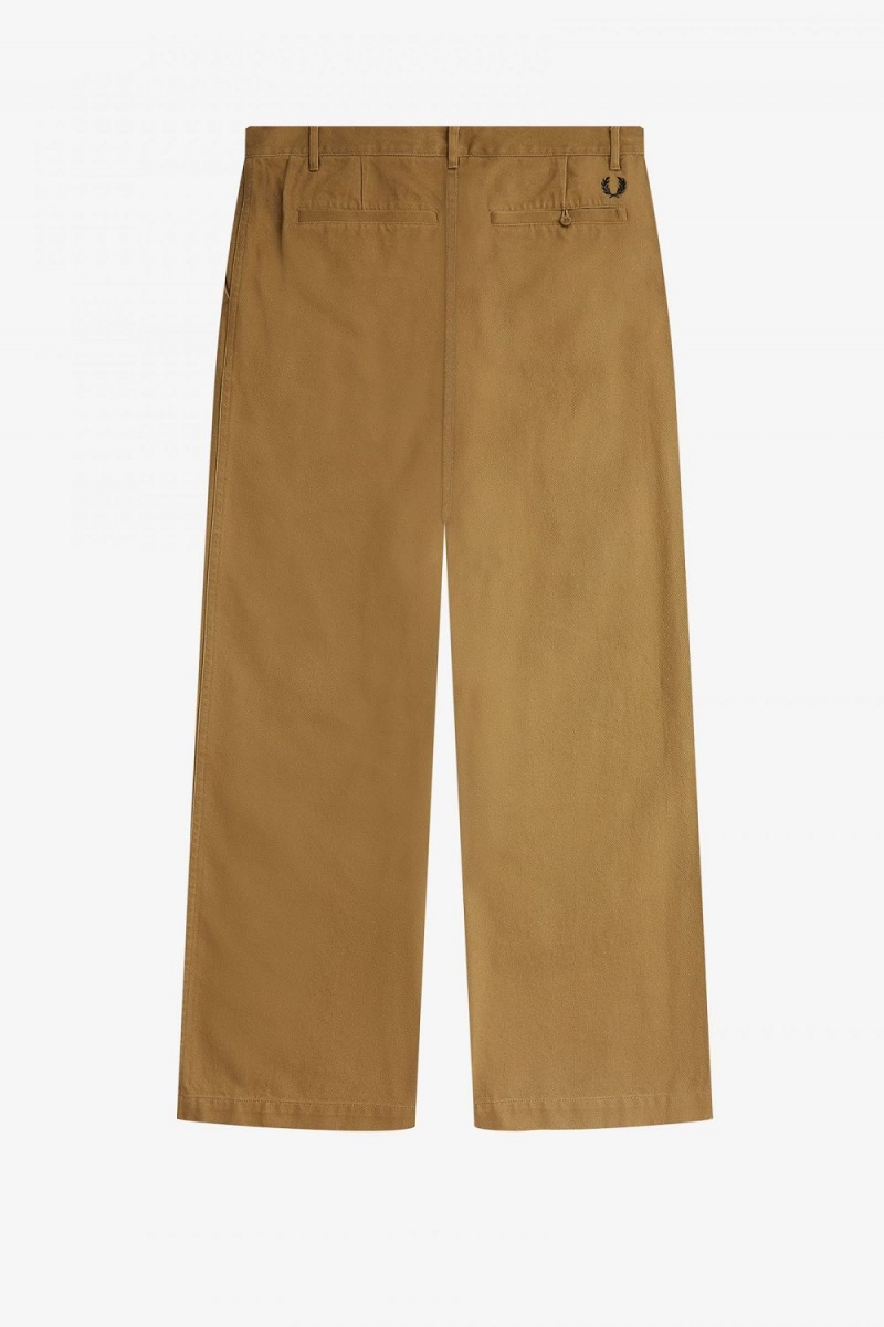 Fred Perry Straight Leg Men's Pants Brown | ROYJL1897