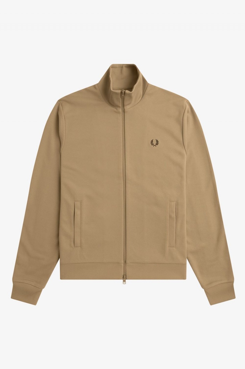 Fred Perry Tape Detail Men's Track Jackets Green | MUWBR4760