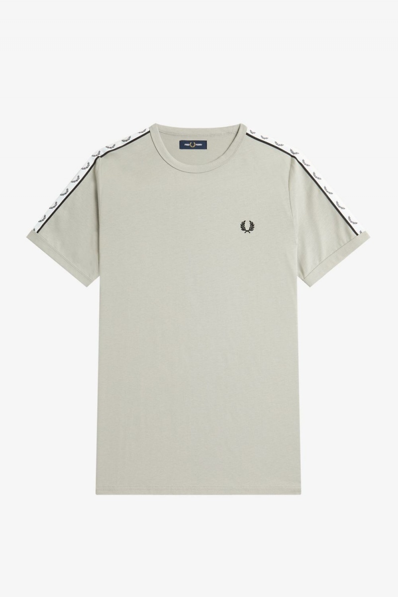 Fred Perry Taped Ringer Men's T-Shirt Grey | NJXSO3789