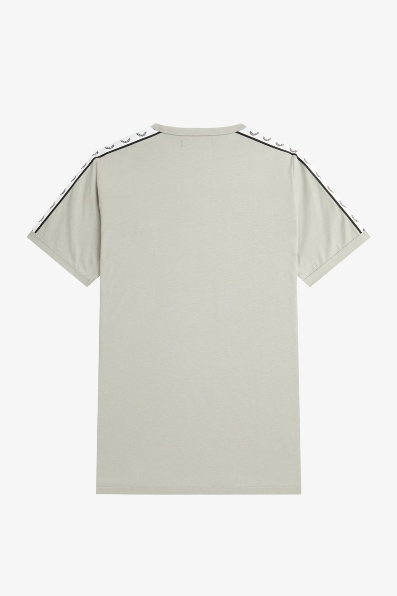 Fred Perry Taped Ringer Men's T-Shirt Grey | NJXSO3789