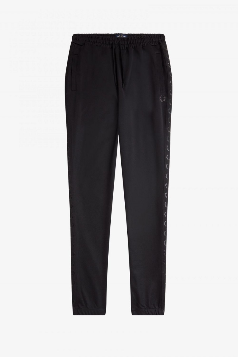 Fred Perry Taped Track Men's Pants Black | ENUWY2163