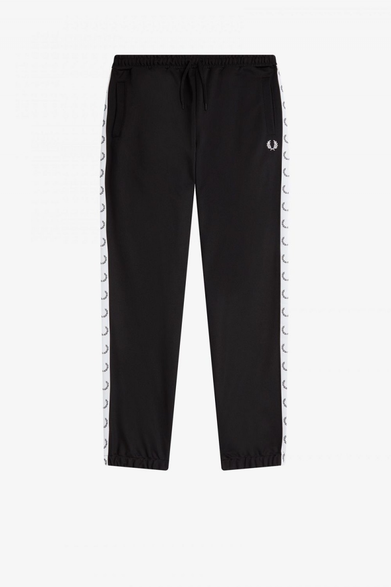 Fred Perry Taped Track Men's Pants Black | JWDCQ3790