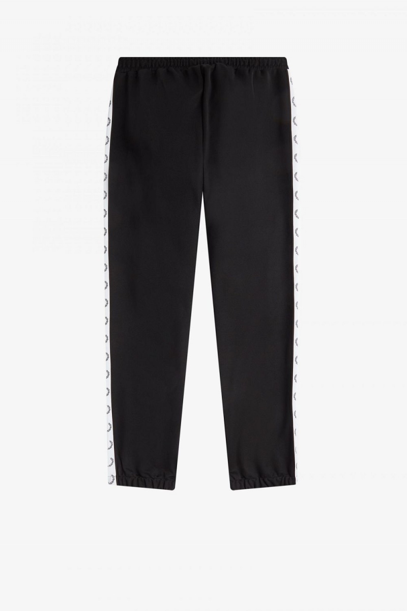 Fred Perry Taped Track Men's Pants Black | JWDCQ3790