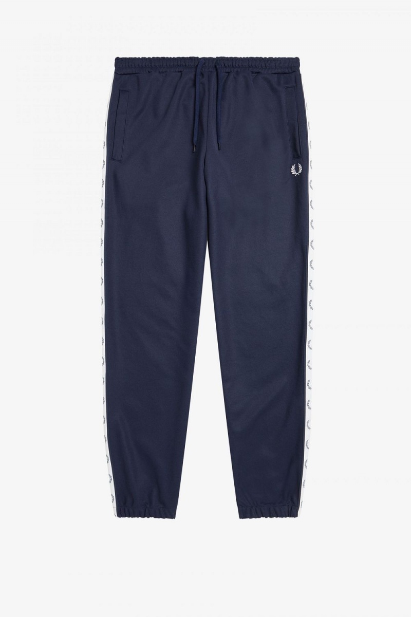 Fred Perry Taped Track Men's Pants Carbon Blue | CJBNS5036