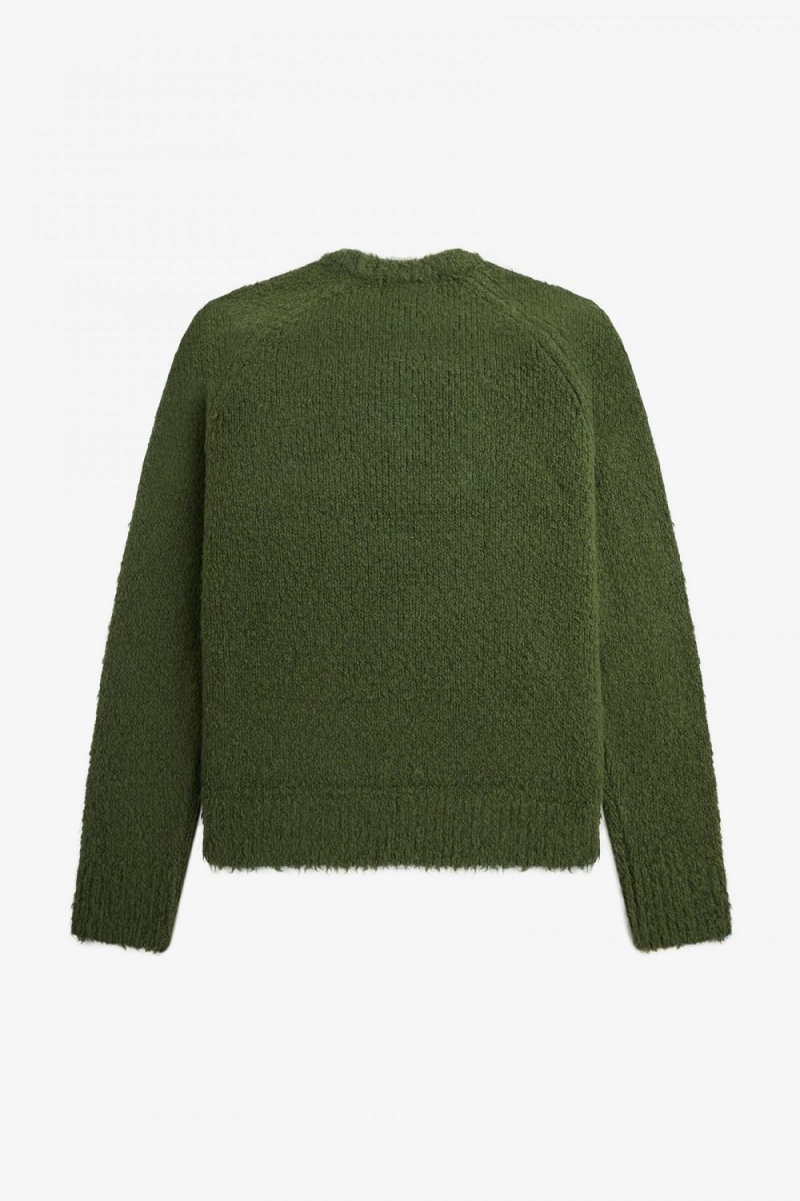 Fred Perry Textured Knitted Men's Jumper Chive Green | PYCZQ7492