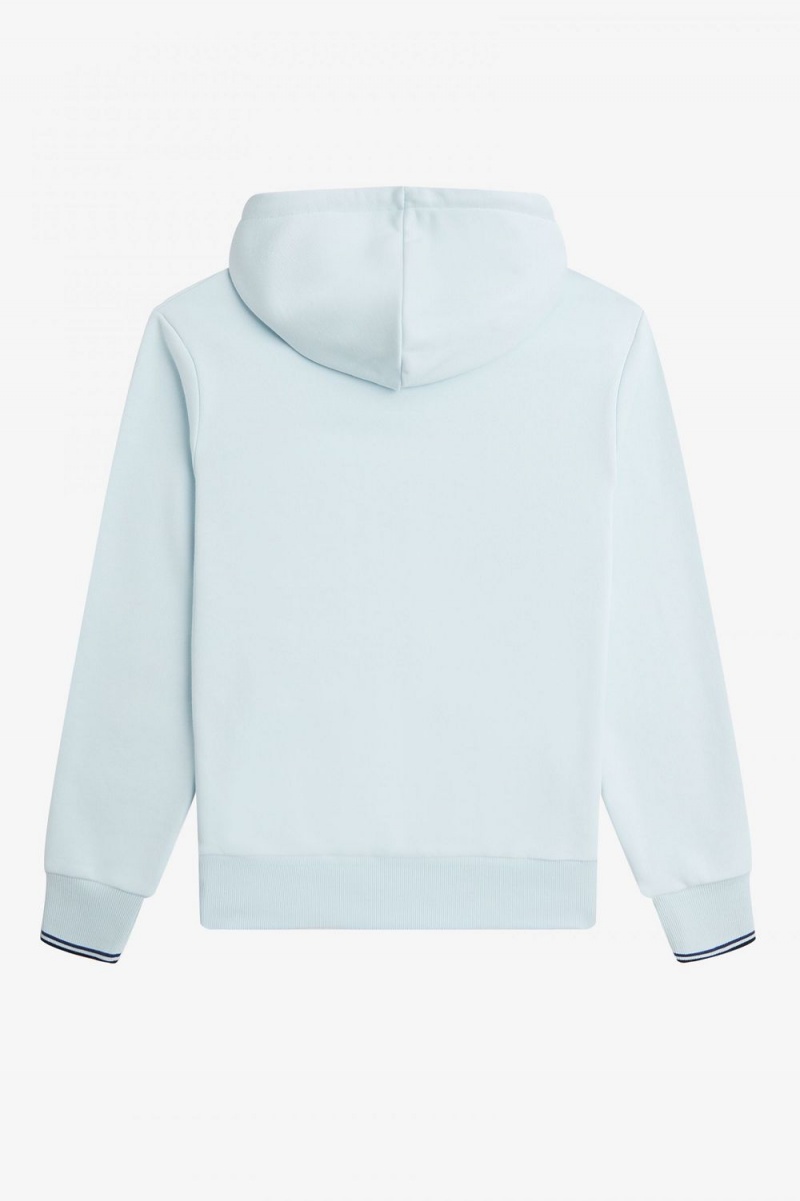 Fred Perry Tipped Hooded Men's Sweatshirts Light Aqua | SXKBP4163