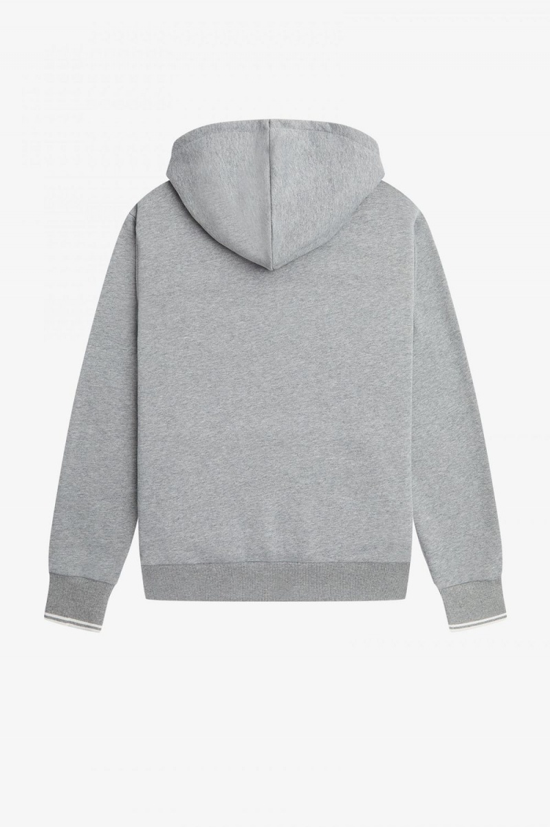 Fred Perry Tipped Hooded Men's Sweatshirts Grey | WZQJG6134