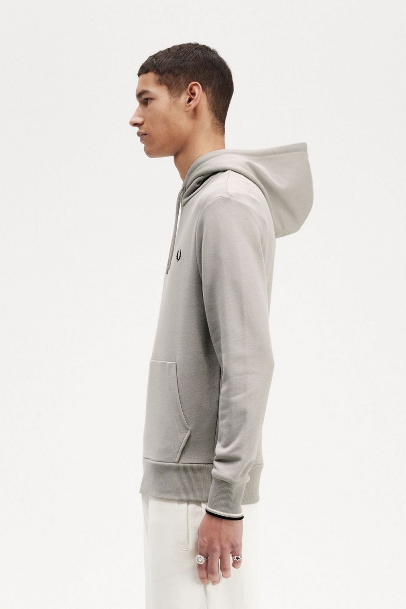 Fred Perry Tipped Hooded Men's Sweatshirts Grey | SDYNO8724