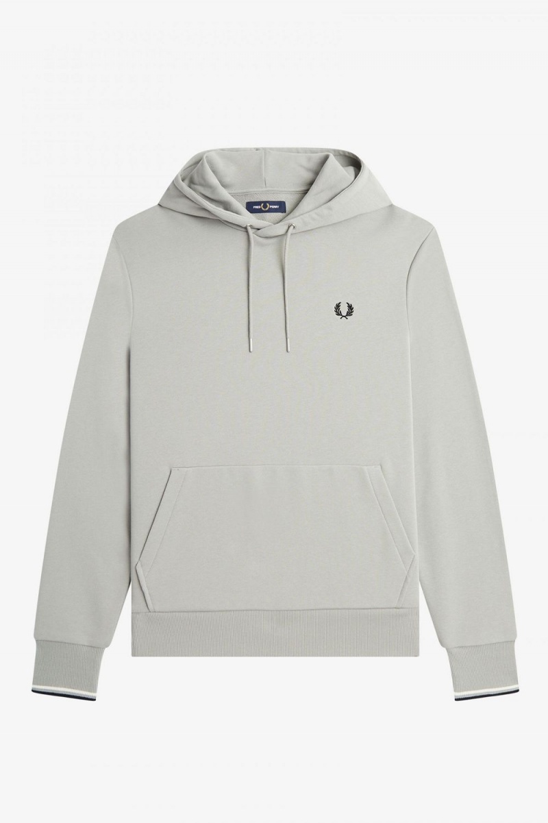 Fred Perry Tipped Hooded Men's Sweatshirts Grey | SDYNO8724