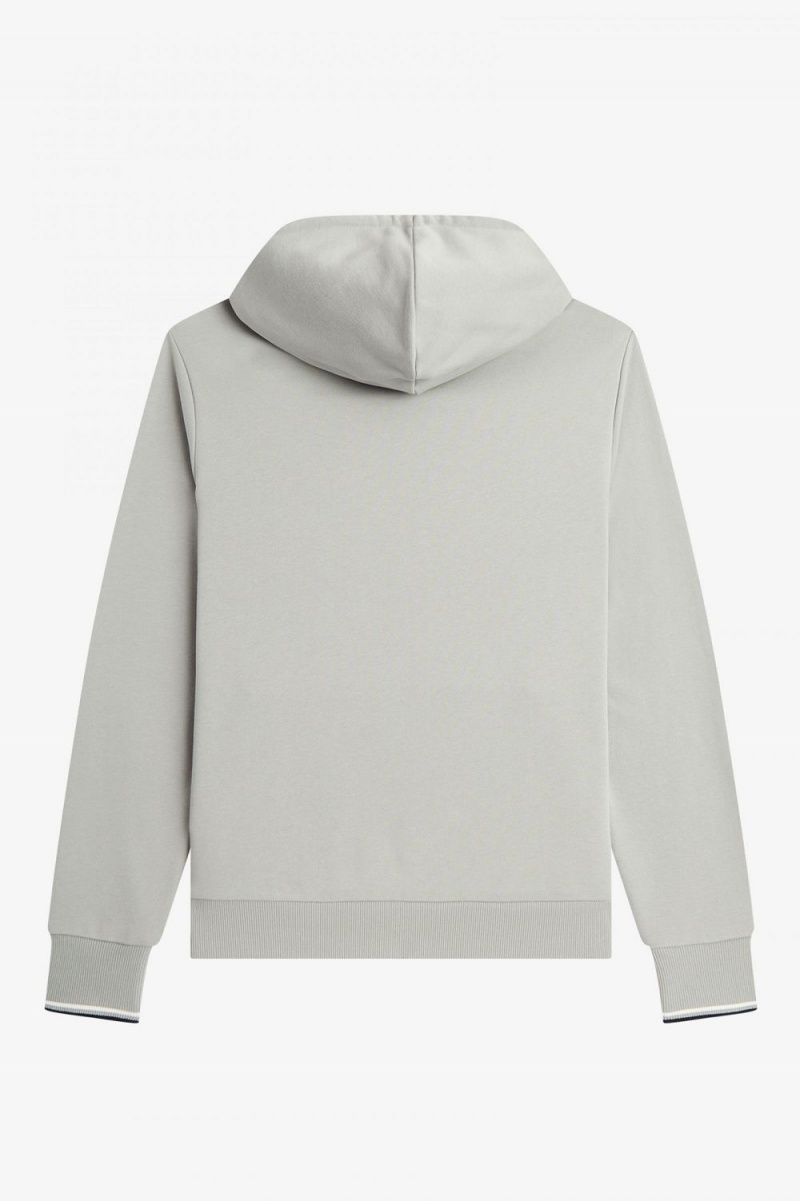 Fred Perry Tipped Hooded Men's Sweatshirts Grey | SDYNO8724