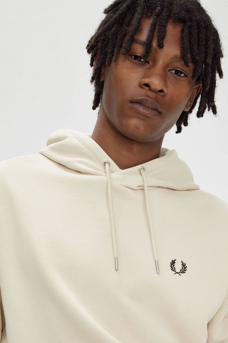 Fred Perry Tipped Hooded Men's Sweatshirts Oatmeal Black | AMIUD6480